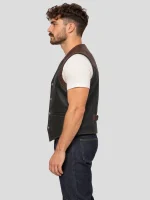 Men's Western Cowhide Leather Vest