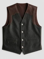 Men's Western Cowhide Leather Vest