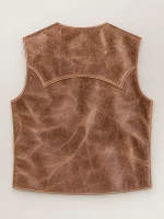 Men's Western Distressed Cowhide Leather Vest