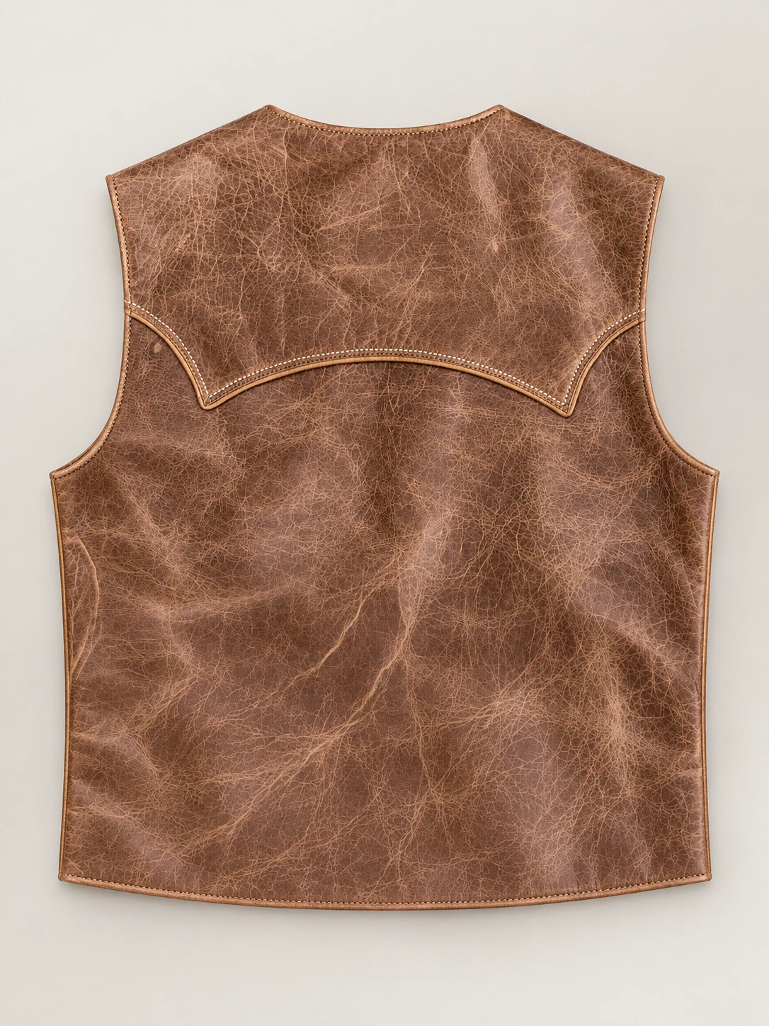 Men's Western Distressed Cowhide Leather Vest