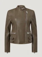 Women's Dusty Taupe Russo Leather Jacket