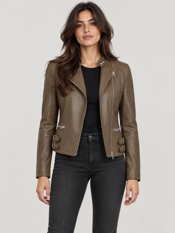 Women's Dusty Taupe Russo Leather Jacket