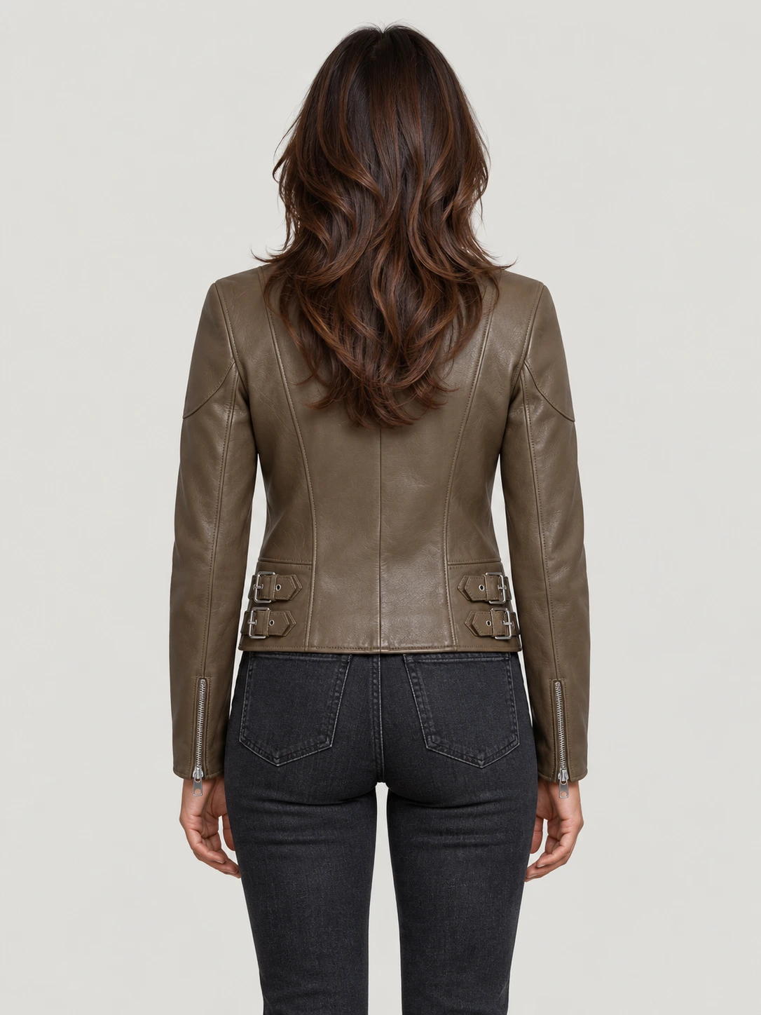 Women's Dusty Taupe Russo Leather Jacket