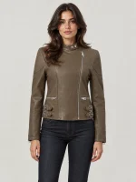 Women's Dusty Taupe Russo Leather Jacket