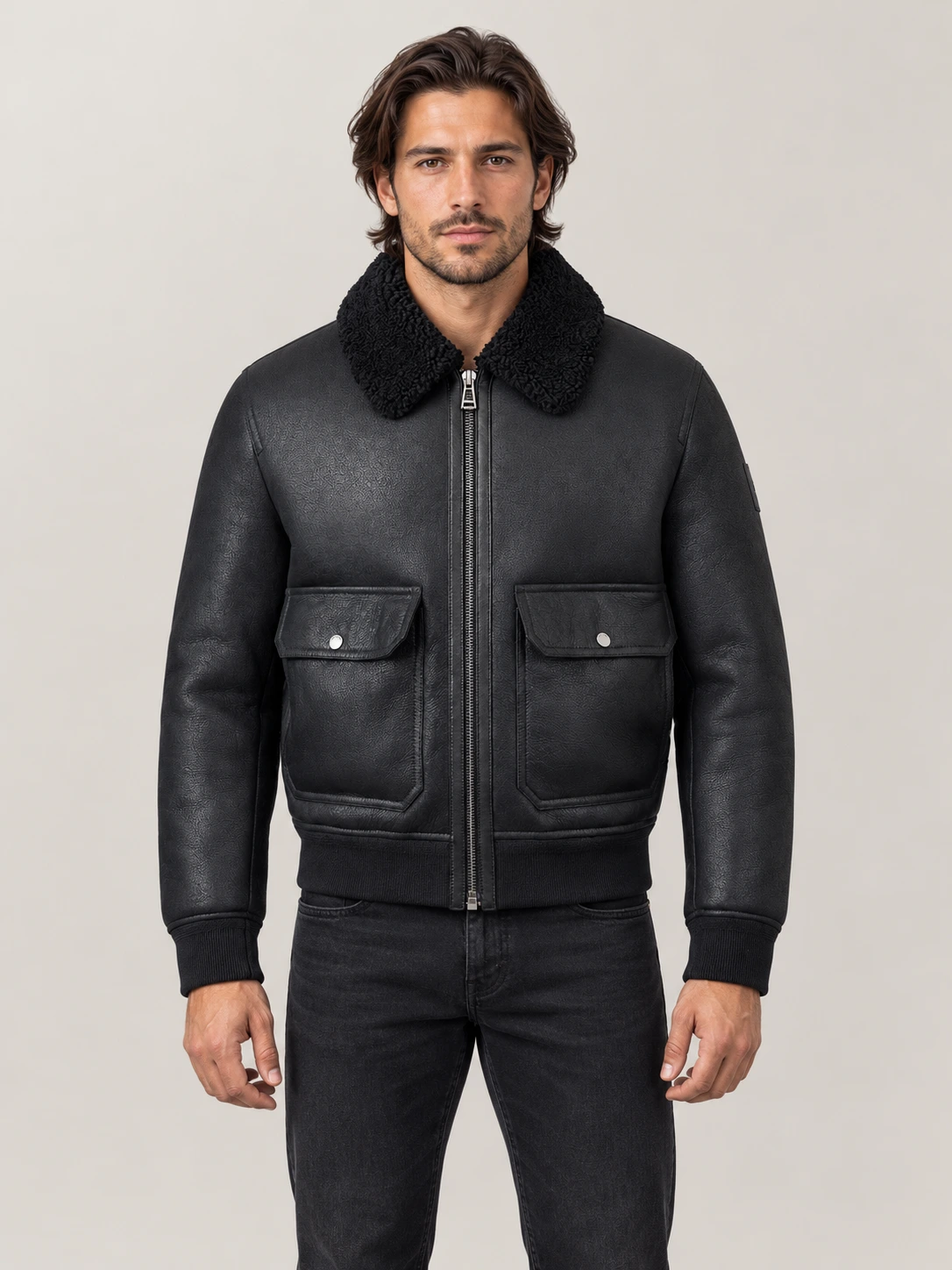 Men's Northwind Fur Collar Leather Jacket