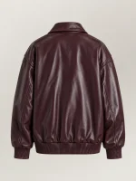 Women's Leather Bubble Zip Jacket