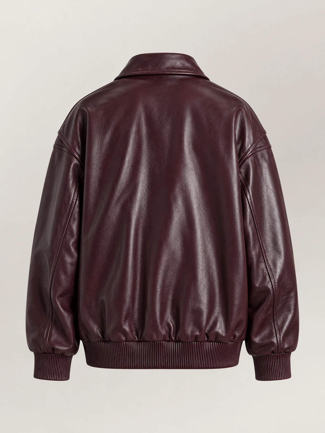 Women's Leather Bubble Zip Jacket