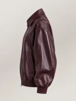Women's Leather Bubble Zip Jacket