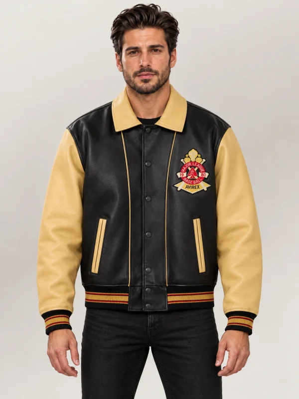 Men's Avirex Chief High Hawk Varsity leather Jacket