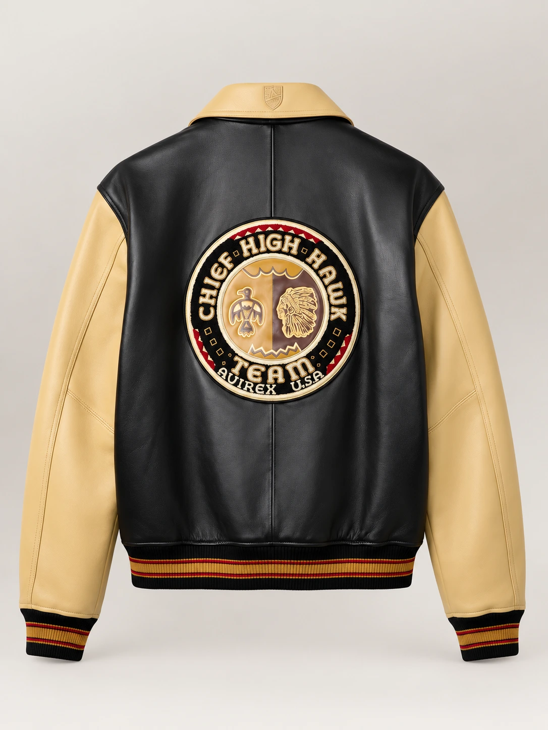 Men's Avirex Chief High Hawk Varsity leather Jacket
