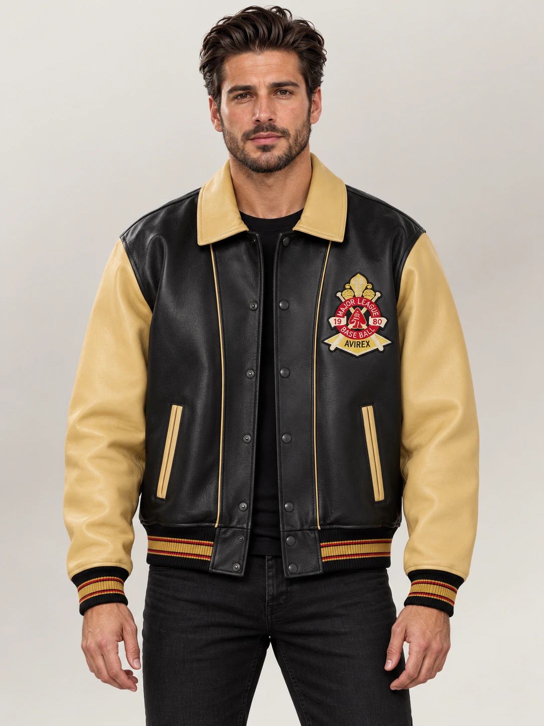 Men's Avirex Chief High Hawk Varsity leather Jacket