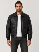 Men's Black Pilot Leather Jacket