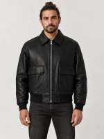 Men's Black Pilot Leather Jacket