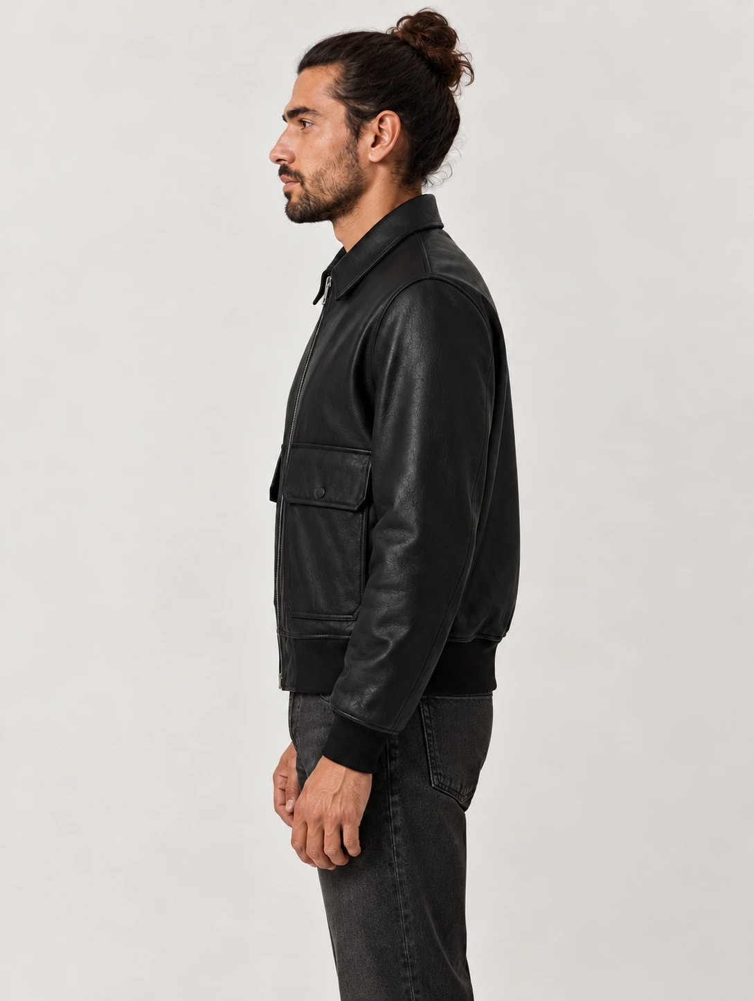 Men's Black Pilot Leather Jacket