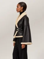 Women's Shearling Wrap Leather Jacket