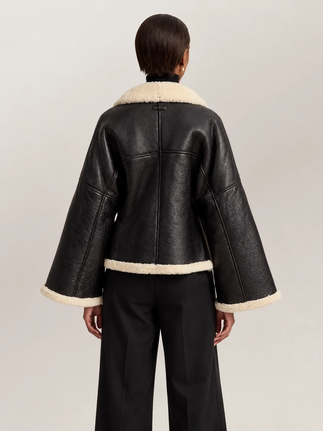 Women's Shearling Wrap Leather Jacket