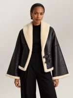 Women's Shearling Wrap Leather Jacket