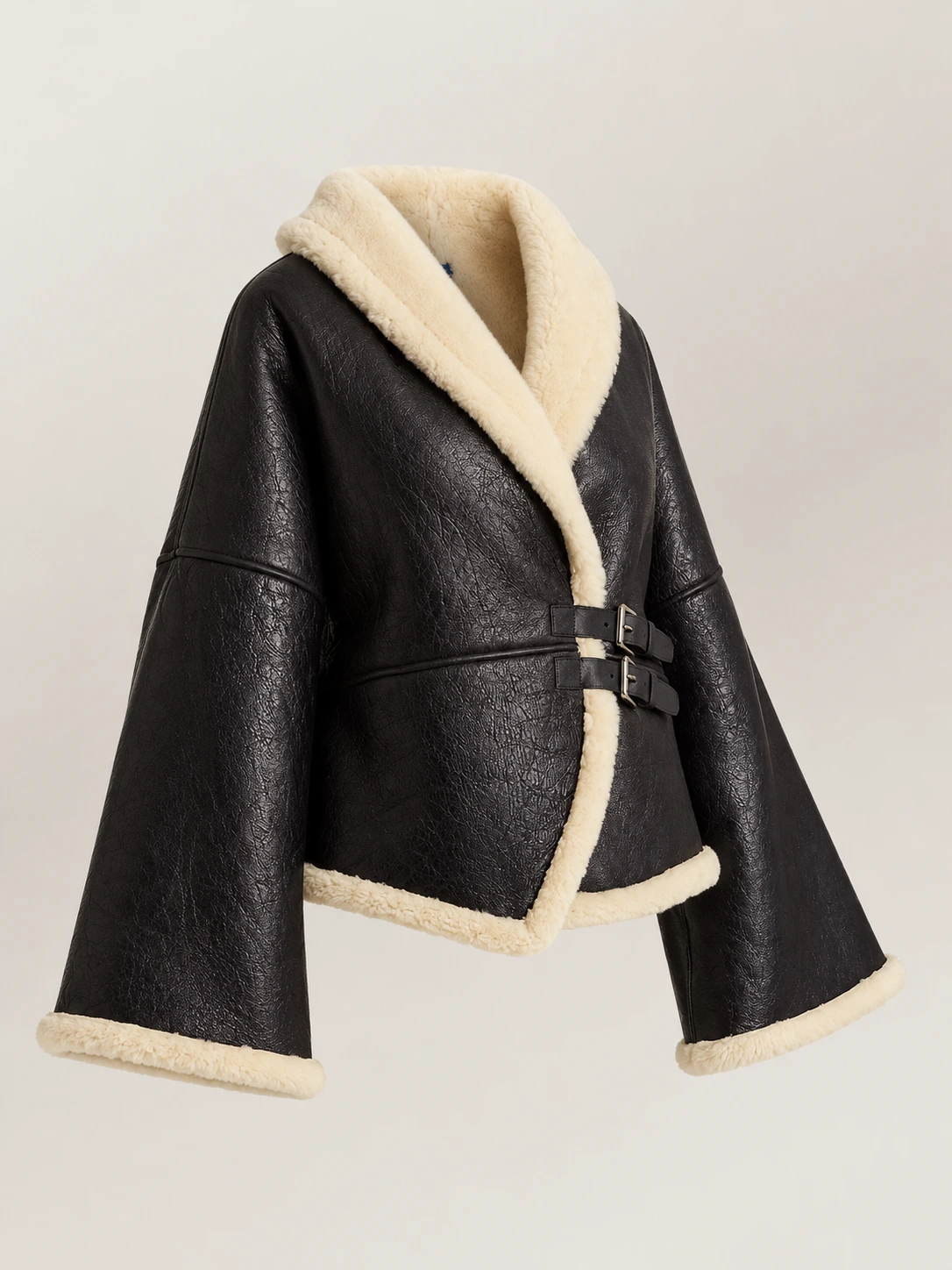 Women's Shearling Wrap Leather Jacket