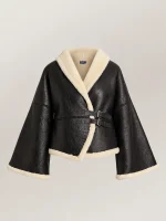 Women's Shearling Wrap Leather Jacket