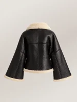 Women's Shearling Wrap Leather Jacket