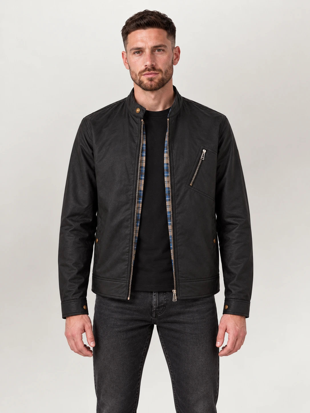 Men's Black Waxed Cotton Sideline Jacket