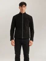 Men's Cervino Black Suede Biker Jacket