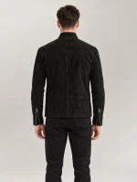 Men's Cervino Black Suede Biker Jacket