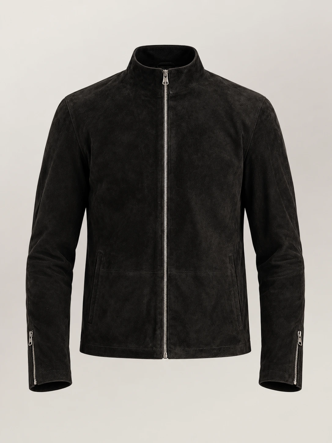 Men's Cervino Black Suede Biker Jacket