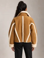Women's Shearling Toggle Swing Leather Jacket