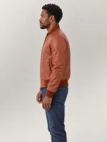 Men's Amalfi tan Leather Bomber Jacket