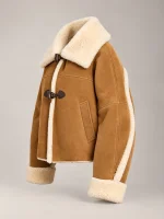 Women's Shearling Toggle Swing Leather Jacket
