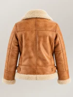 Women's Freda B3 Tan Real Shearling Bomber Jacket