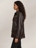 Women's Fringe-Trim Leather Jacket