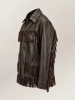 Women's Fringe-Trim Leather Jacket