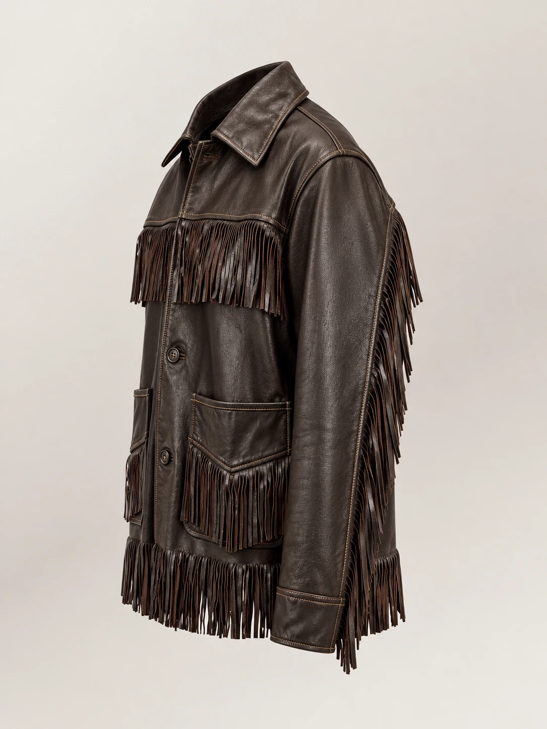 Women's Fringe-Trim Leather Jacket