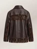 Women's Fringe-Trim Leather Jacket