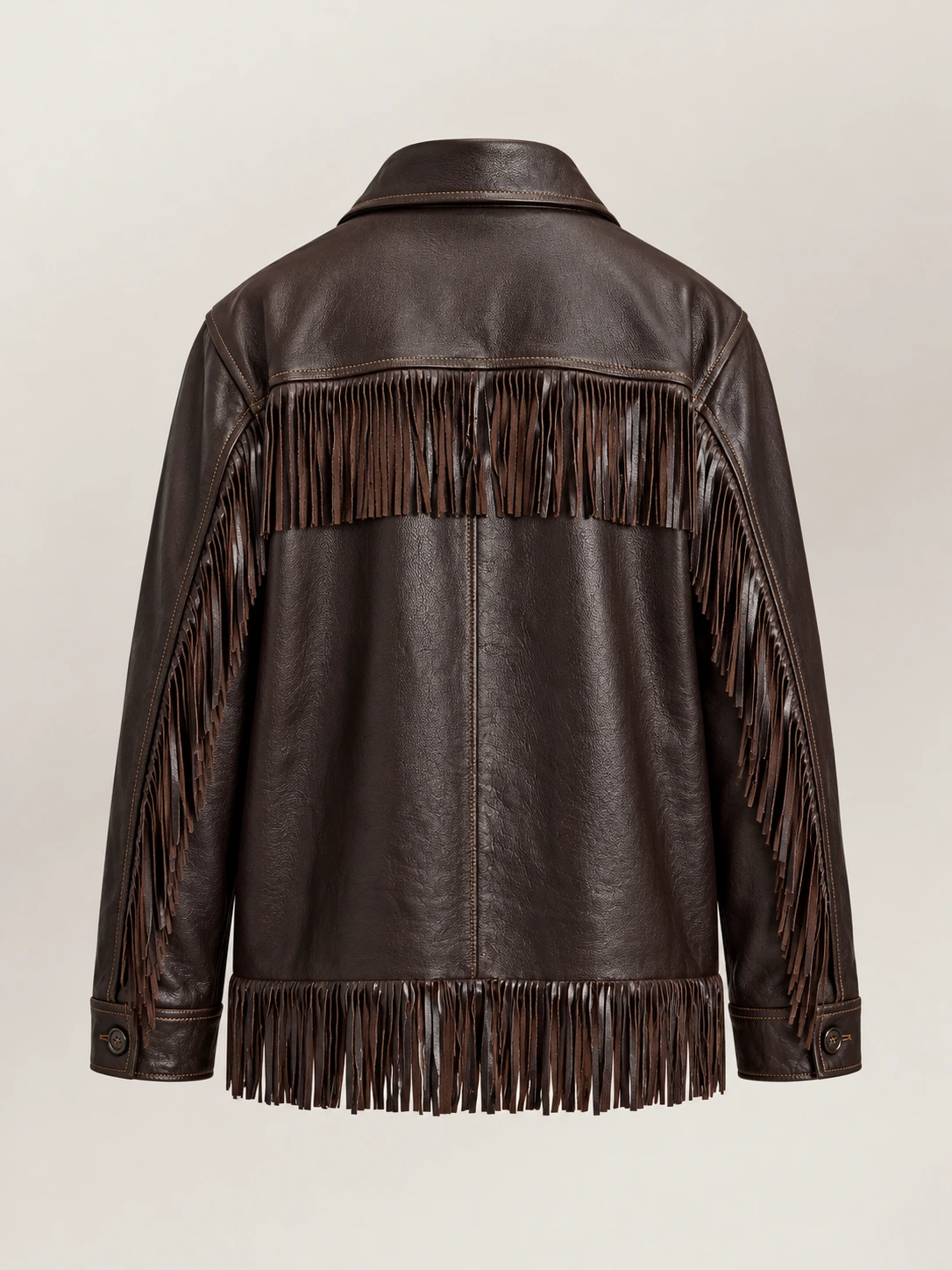 Women's Fringe-Trim Leather Jacket