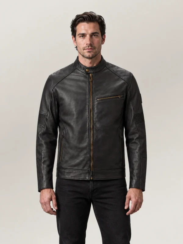 Men's VanGaurd Motorcyle Leather Jacket