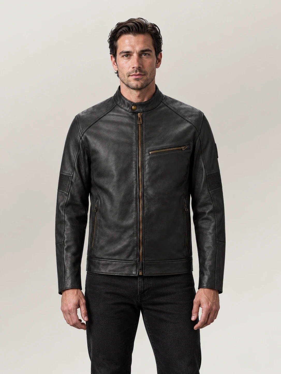 Men's VanGaurd Motorcyle Leather Jacket