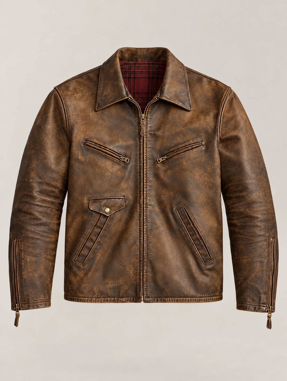 Men's Vintage Brown Leather Jacket