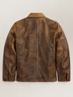 Men's Leather Corduroy Collar Jacket