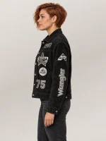 Women's Avirex X Wrangler Suede Trucker Leather Jacket