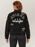Women's Avirex X Wrangler Suede Trucker Leather Jacket