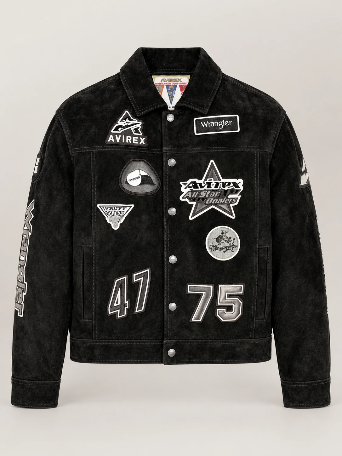 Women's Avirex X Wrangler Suede Trucker Leather Jacket