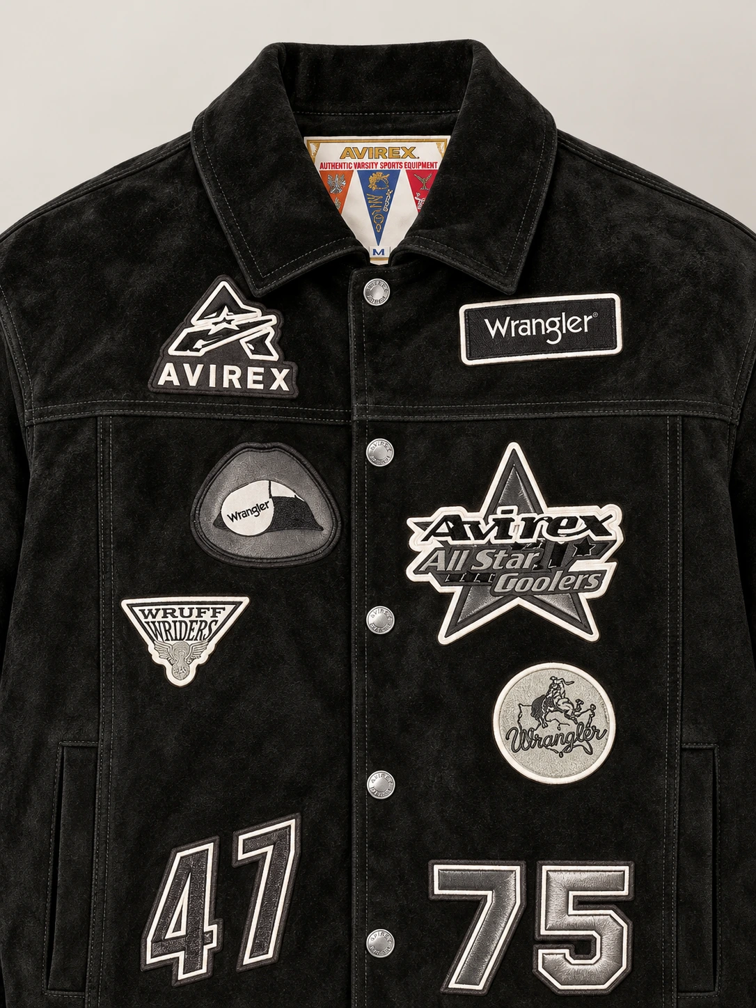 Women's Avirex X Wrangler Suede Trucker Leather Jacket