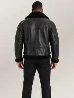 Men's Prime Trentino B3 Black Real Shearling Bomber Jacket
