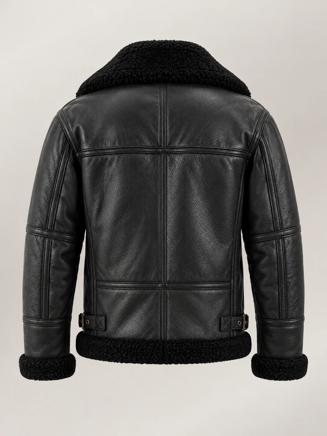 Men's Prime Trentino B3 Black Real Shearling Bomber Jacket