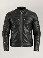 Men's Cagliari Black Biker Leather Jacket