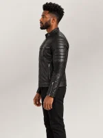 Men's Cagliari Black Biker Leather Jacket