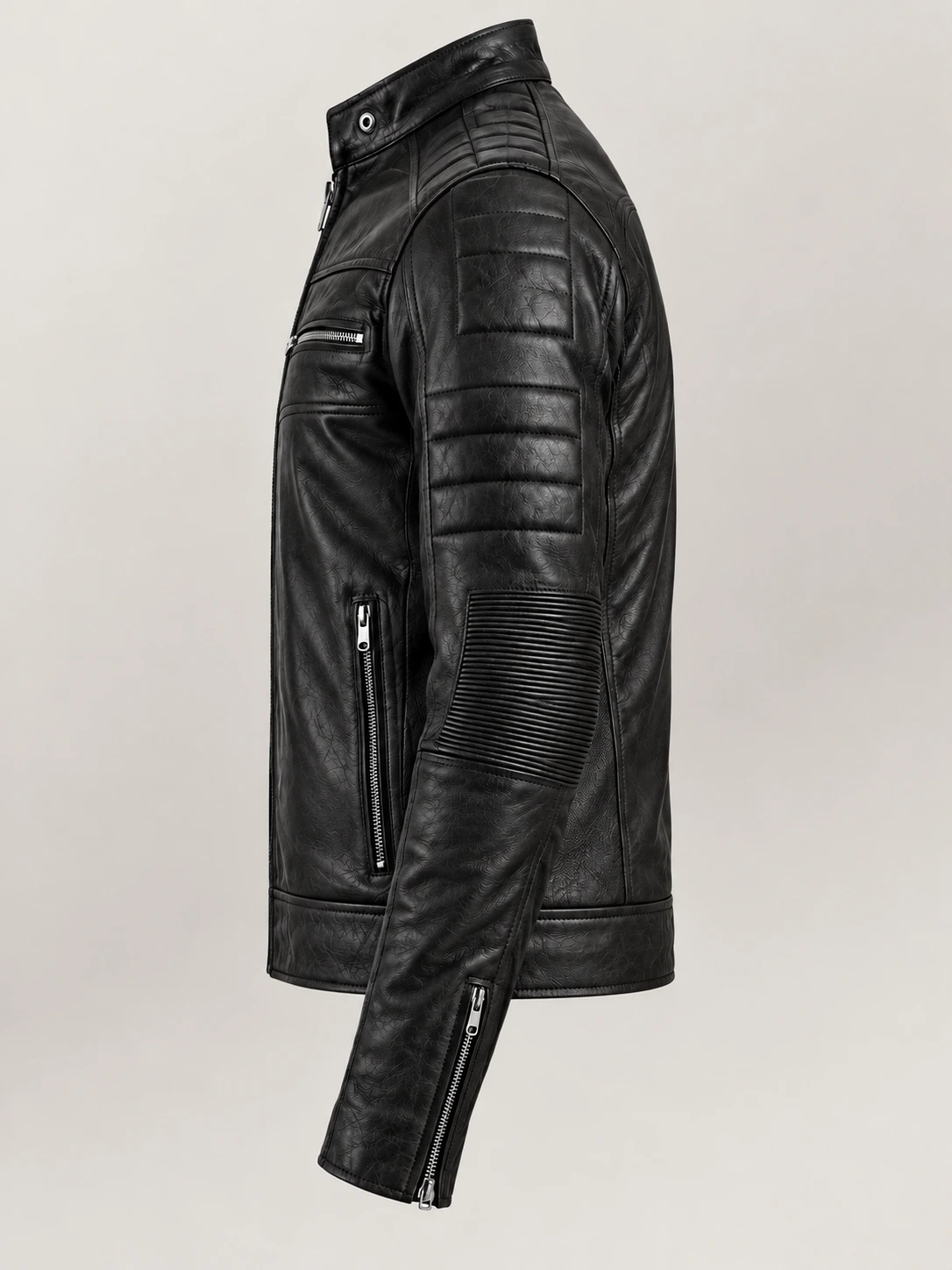 Men's Cagliari Black Biker Leather Jacket